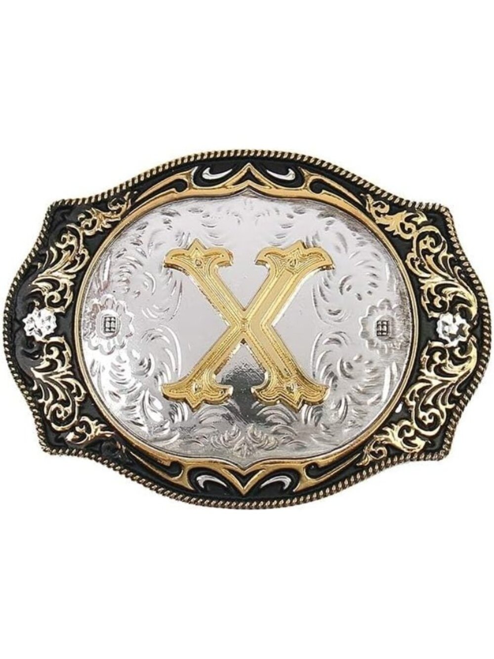 unisex X Imported Cowboy Rodeo Gold Initial Letter Belt Buckle